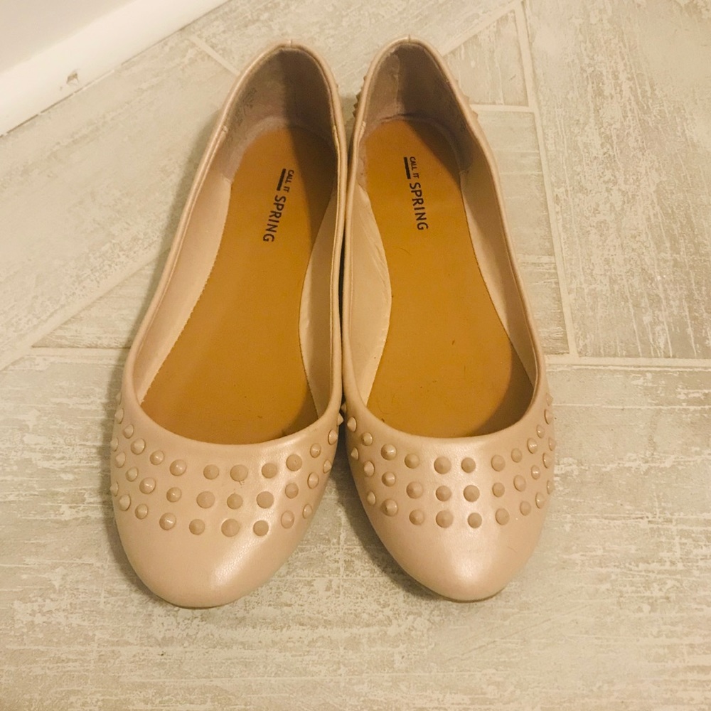 Classy Nude Studded Flats